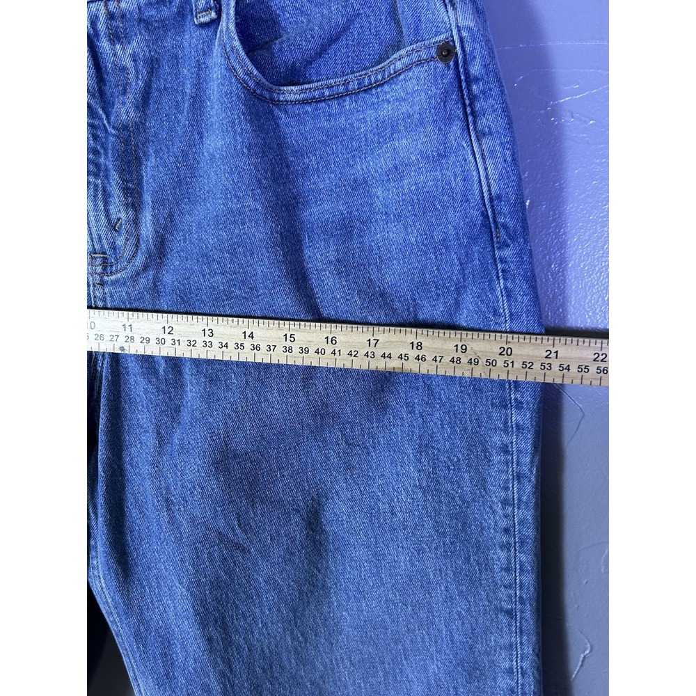 A&F High Rise 90's Relaxed Size 30 Med. Blue Color Cowboy Boot Embroidery - Picture 7 of 8